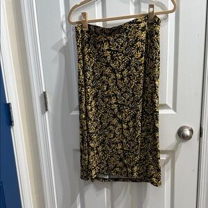 Kasper Floral Black and Yellow Women's Skirt